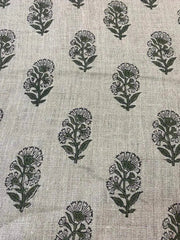Linen fabric, Fabric by yard, Hand printed fabric, Block Print Fabric, Indian Fabric